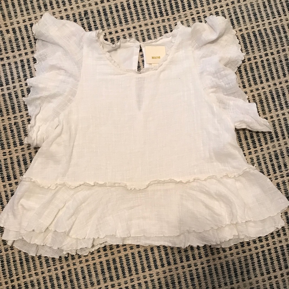 White Ruffle Blouse